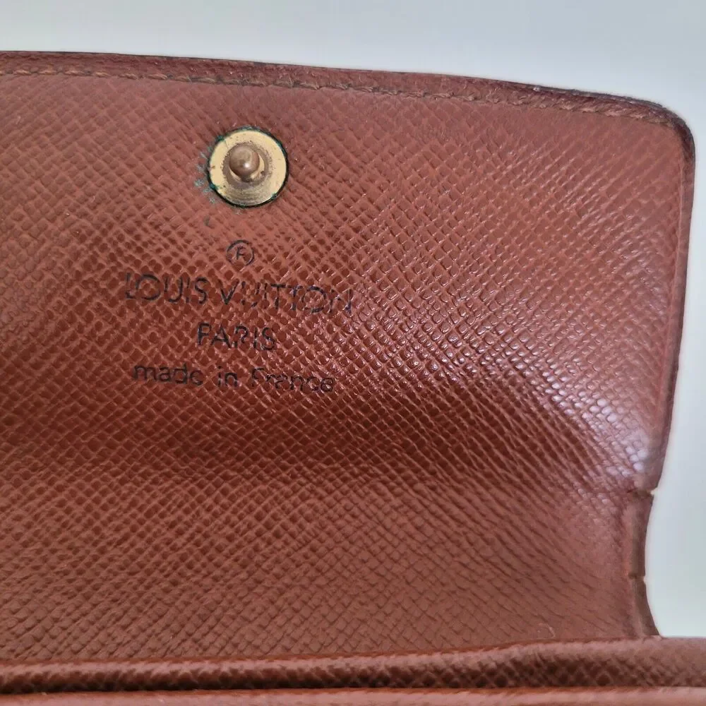 Louis Vuitton LV Micro Brown Folding Monogram Leather Card Wallet Smal Authentic - Picture 4 of 12